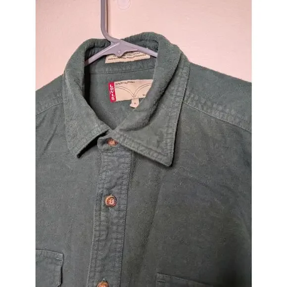 Levi's 100% Cotton Men's Size Large Green Button-Up Shirt - Picture 5 of 5